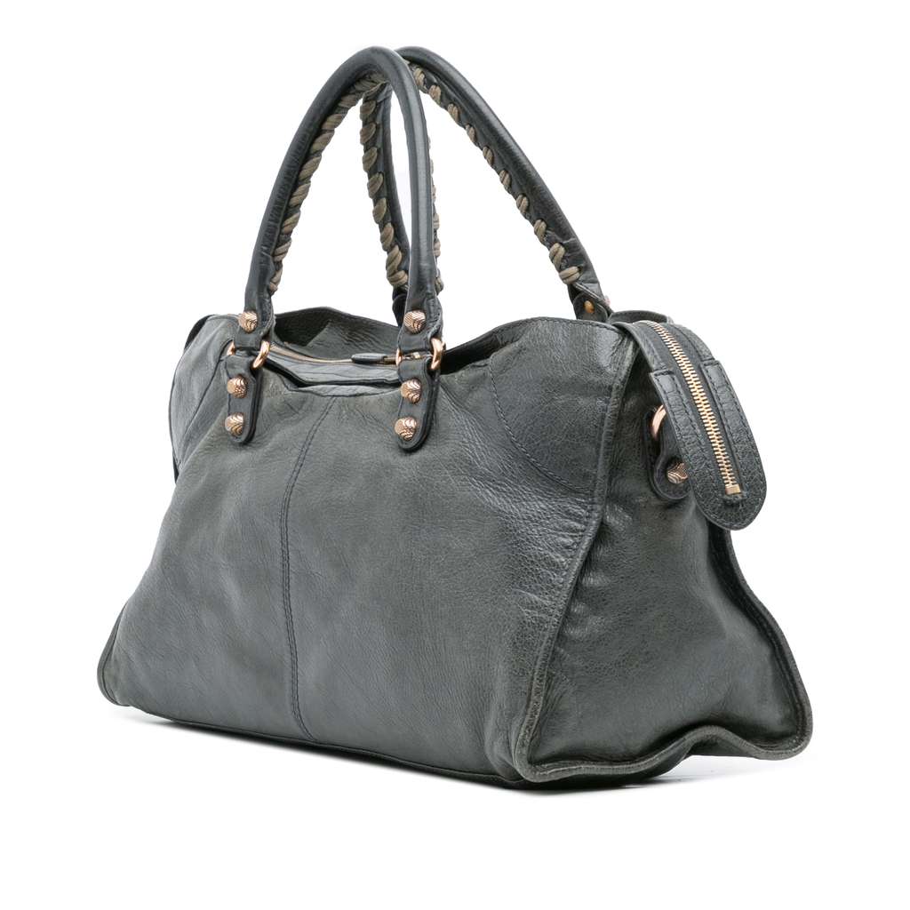 Balenciaga Lambskin Motocross Giant 12 Part Time Satchel - Back view