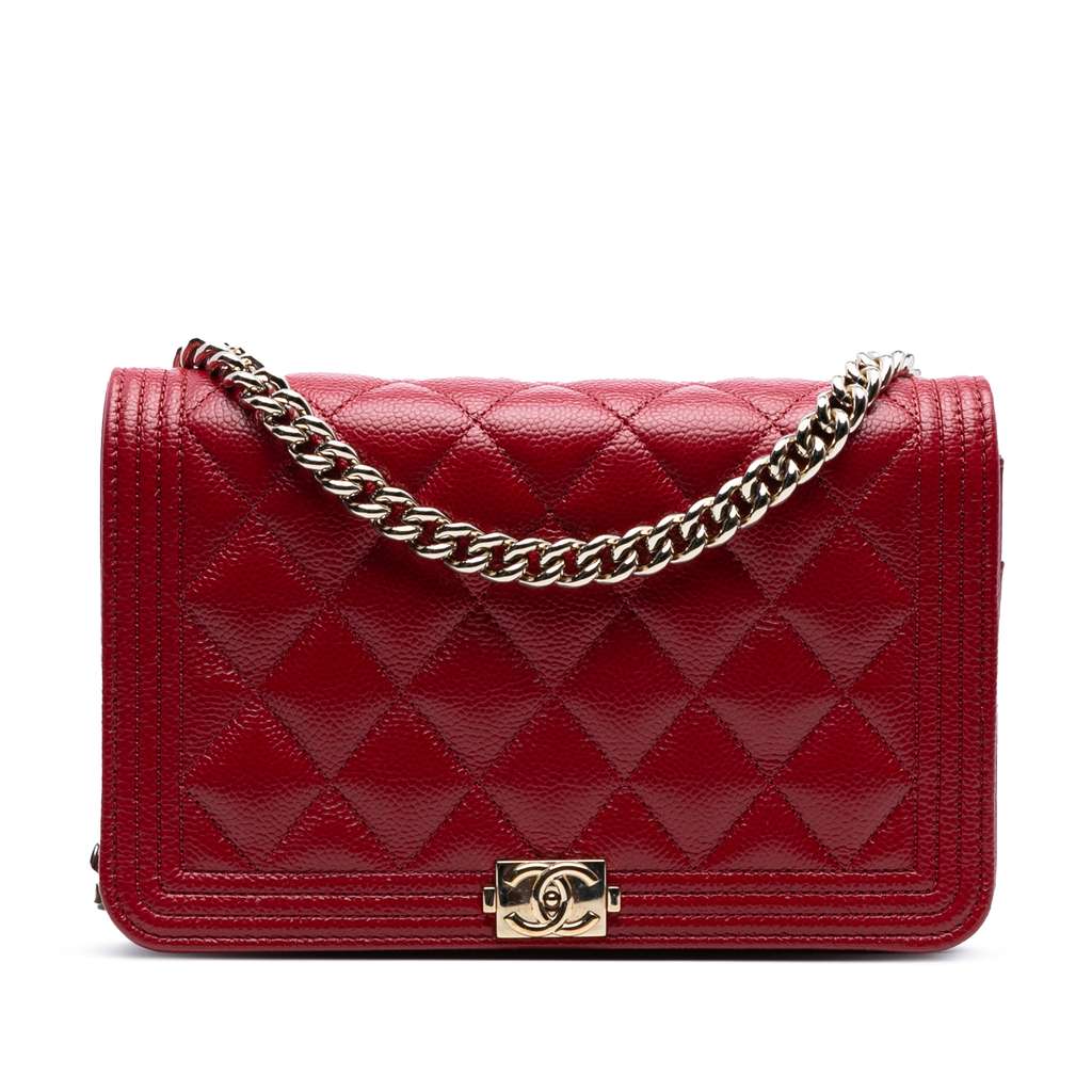 Chanel Quilted Caviar Boy Wallet on Chain