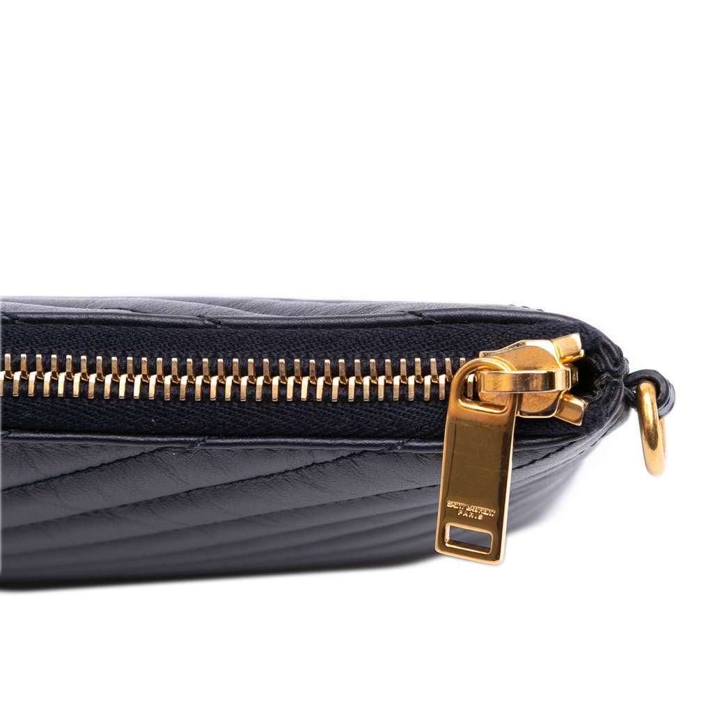 Saint Laurent Leather Chevron Monogram Document Holder - Detail 2