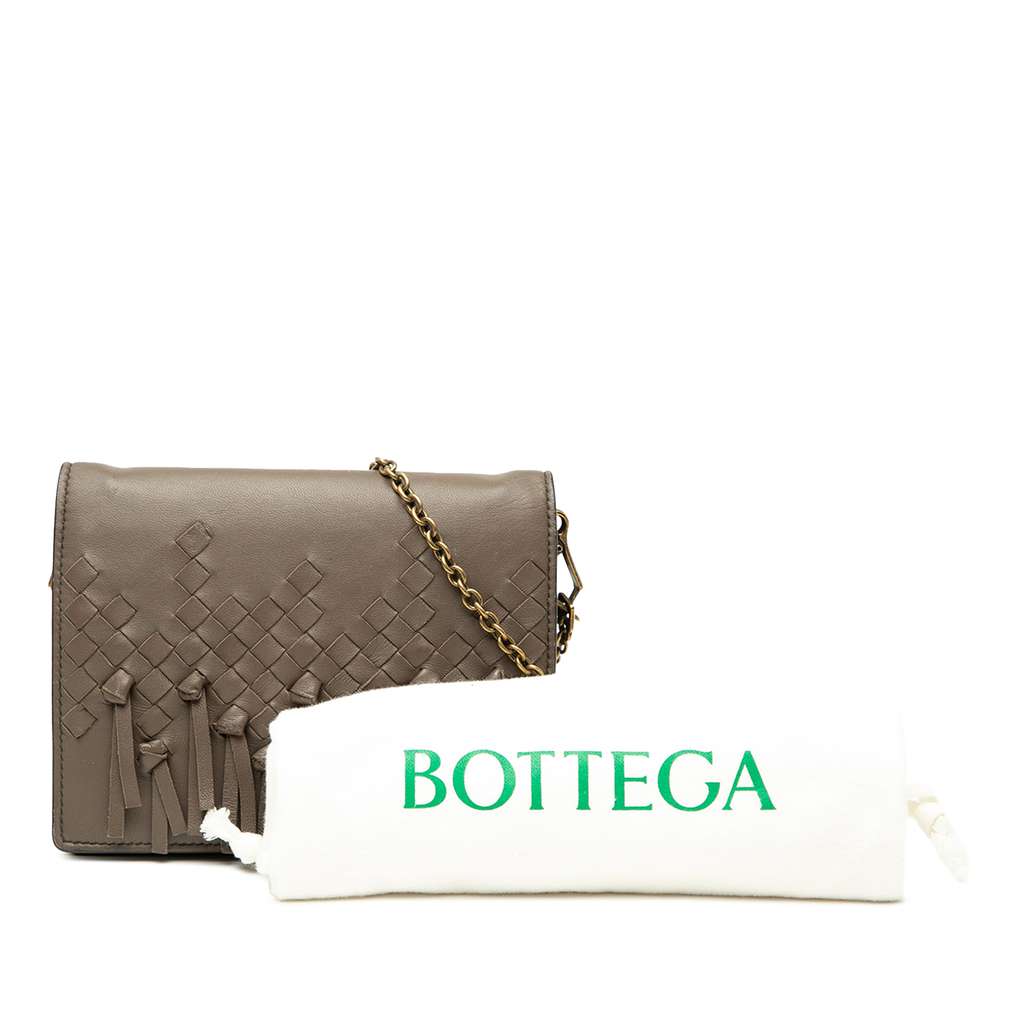 Bottega Veneta Nappa Intrecciato Fringe Wallet on Chain - Image 10