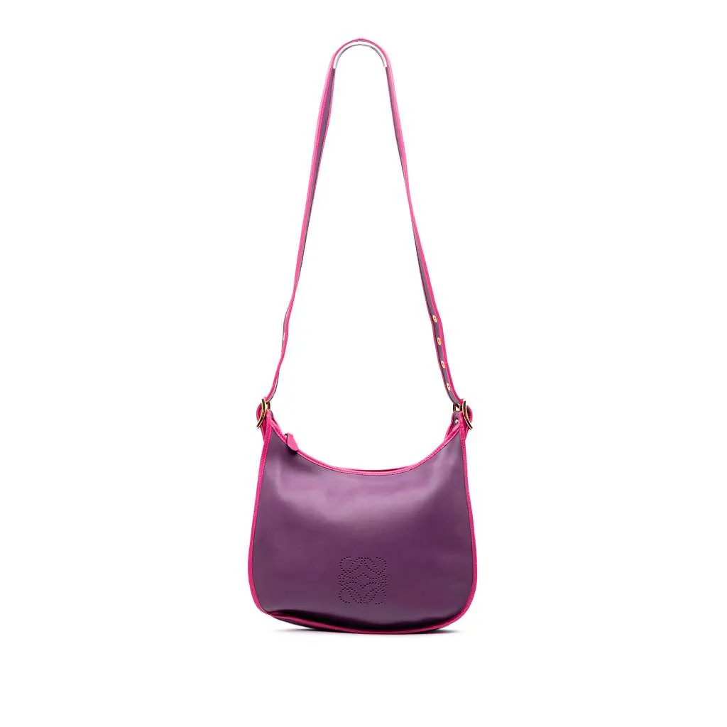 Loewe Leather Anagram Sofia Crossbody Purple Leather Good - Front View