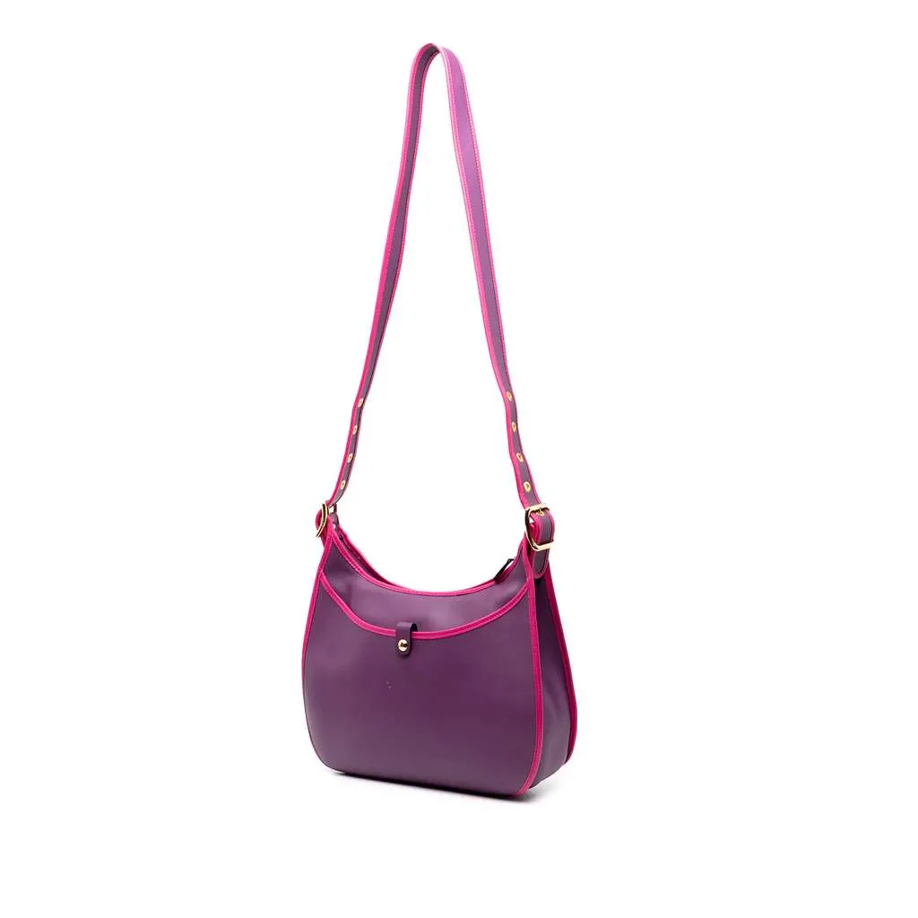 Loewe Leather Anagram Sofia Crossbody Purple Leather Good - Back View