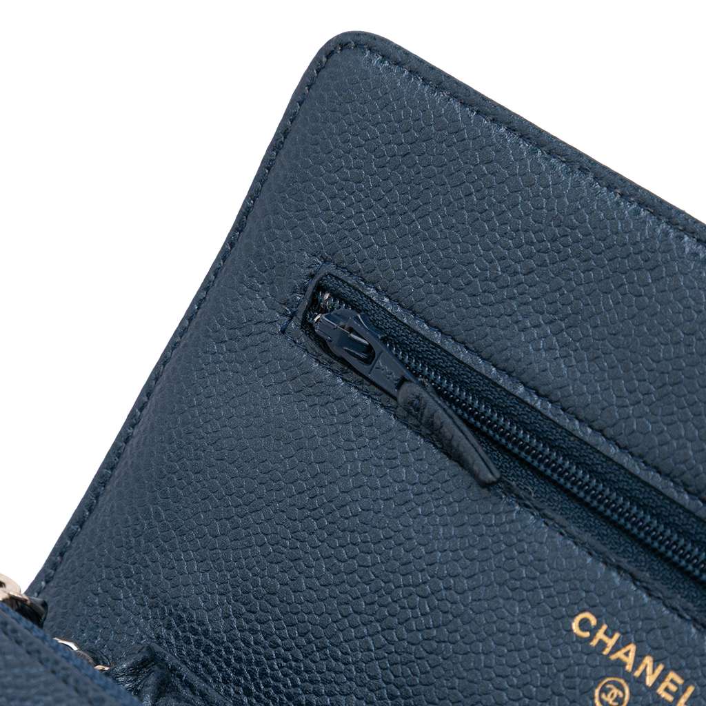 Chanel CC Quilted Iridescent Caviar Wallet on Chain - Image 11