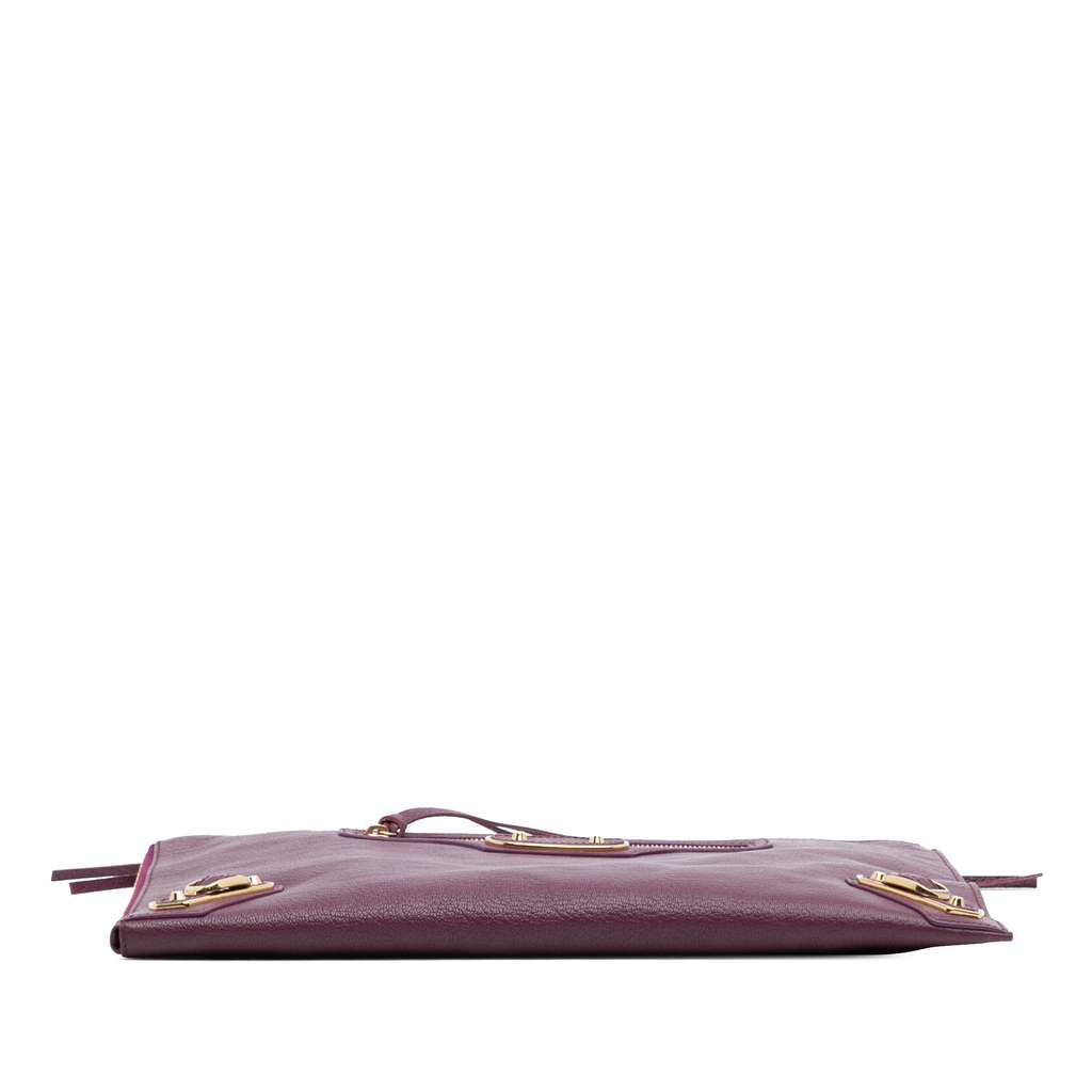 Balenciaga Goatskin Motocross Classic Metallic Edge Clutch - Image 6