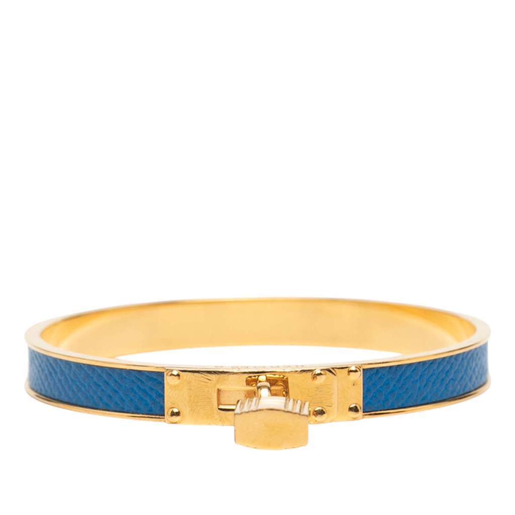 Hermès Leather Kelly Cadena Lock Bangle Bracelet