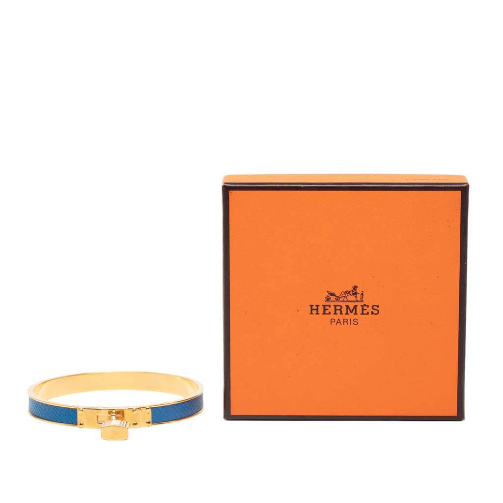 Hermès Leather Kelly Cadena Lock Bangle Bracelet - Detail 2