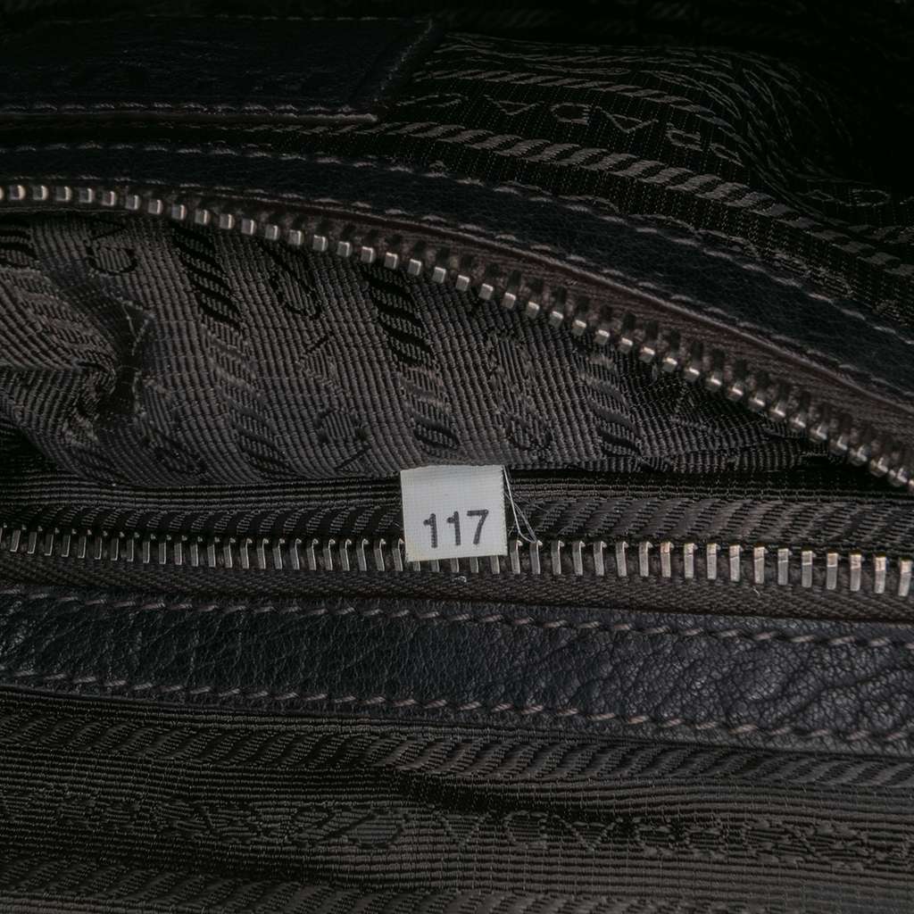 Prada Leather Trimmed Canvas Canapa Logo Frame Tote - Detail 1