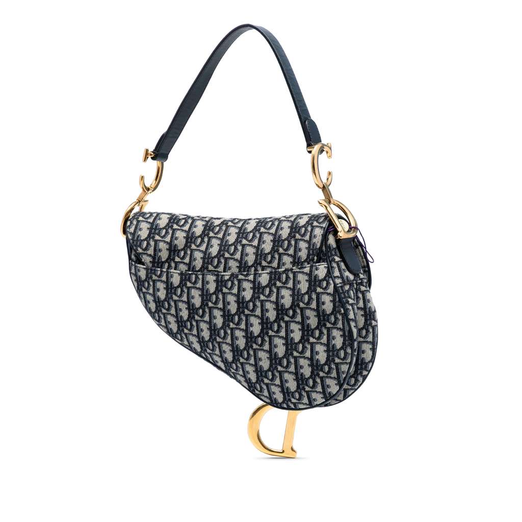 Dior Oblique Canvas Saddle Bag - Back view