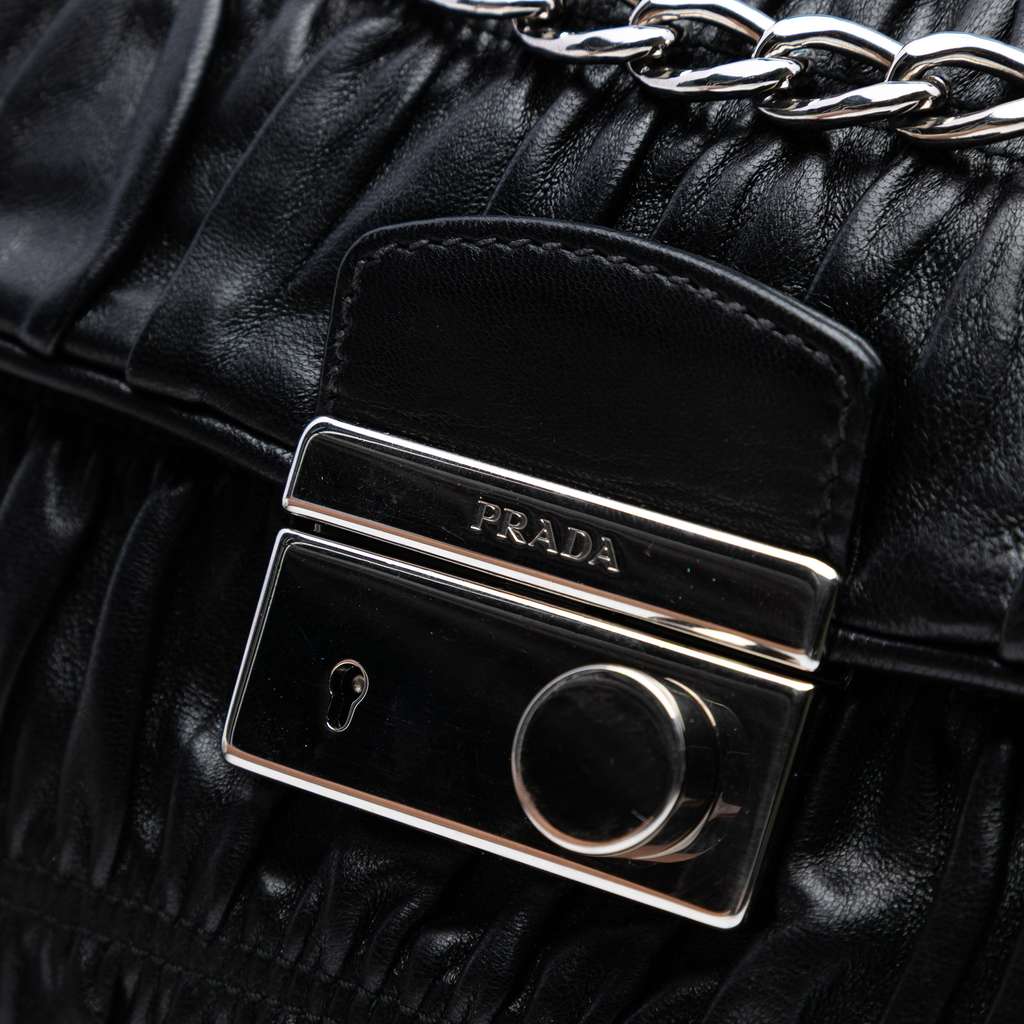 Prada Medium Nappa Gaufre Sound Lock Shoulder Bag - 5