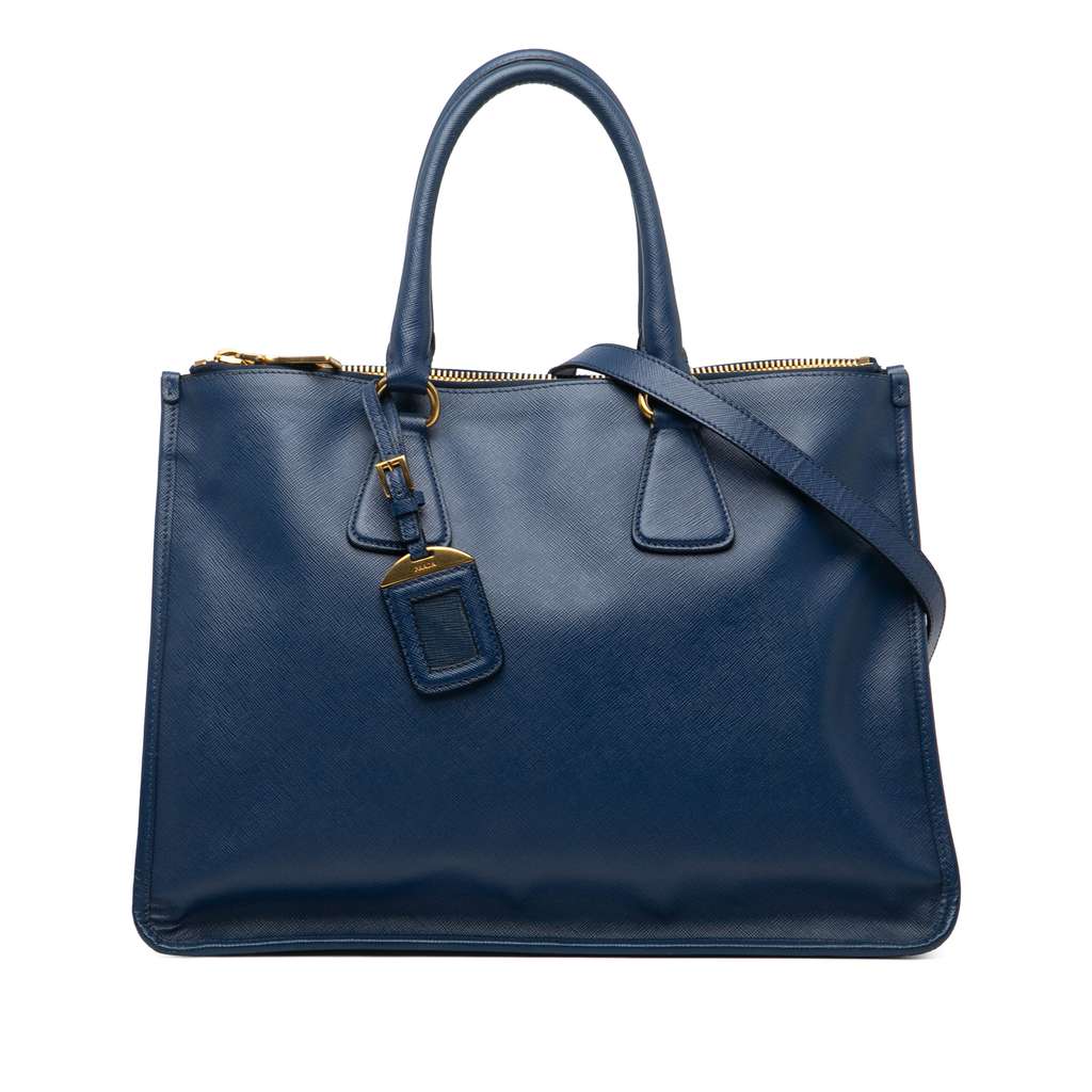 Prada Saffiano Double Zip Open Convertible Tote