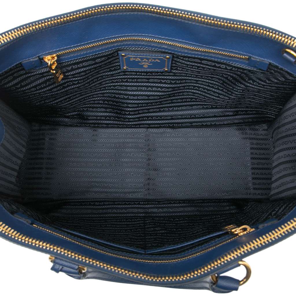Prada Saffiano Double Zip Open Convertible Tote - 4