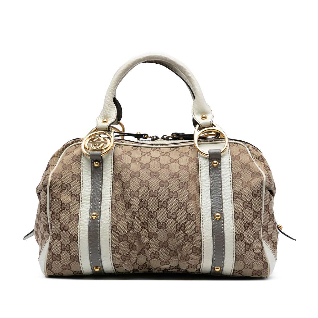 Gucci Medium GG Canvas Interlocking G Boston Bag