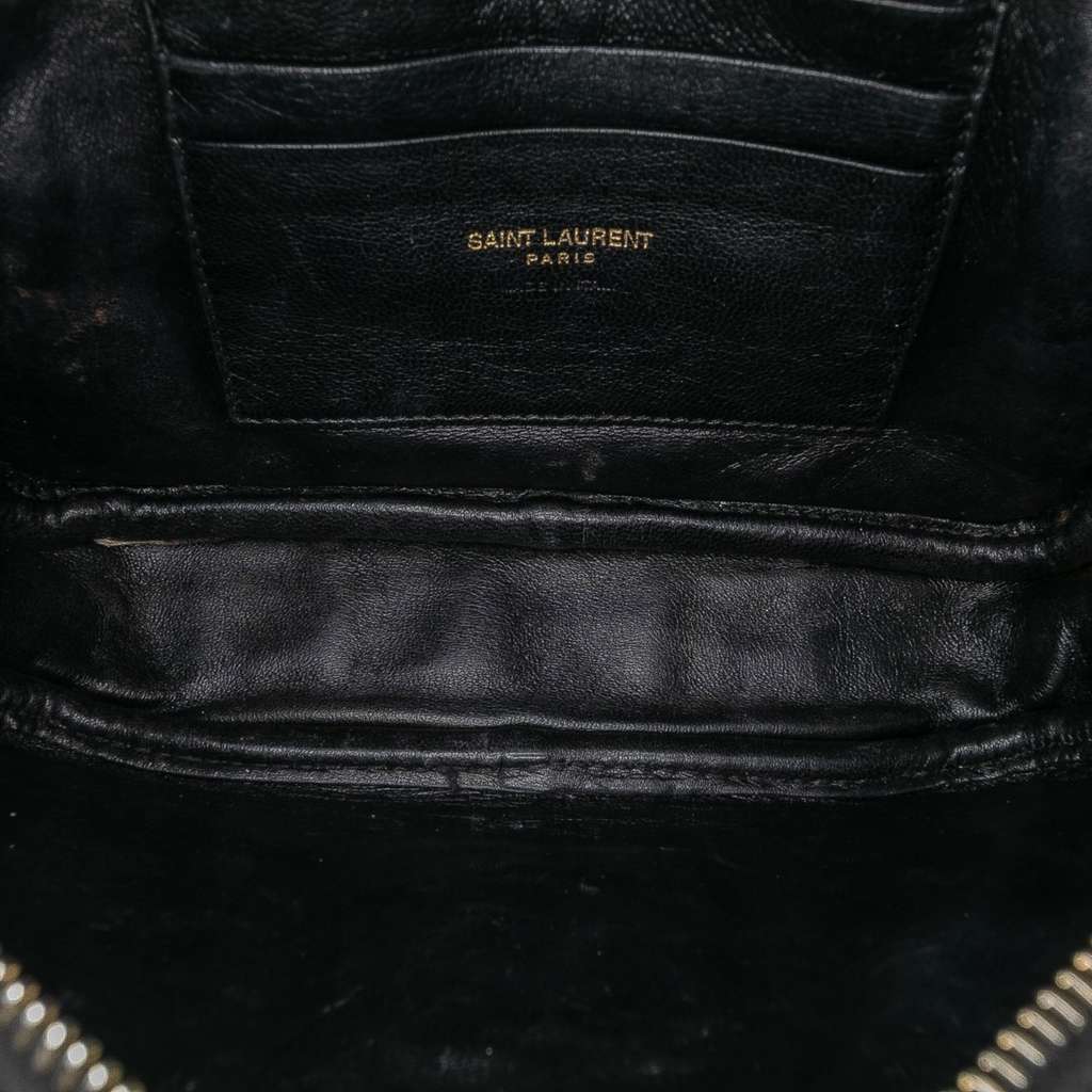 Saint Laurent Mini Croc Embossed Patent Monogram Lou Camera Bag - 4