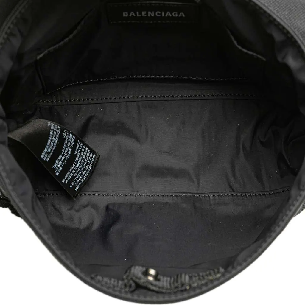 Balenciaga Small Recycled Nylon Army Messenger Bag Black Polyester Good - Model View