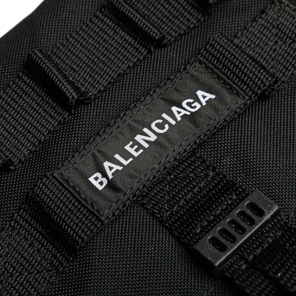 Balenciaga Small Recycled Nylon Army Messenger Bag Black Polyester Good - Box View