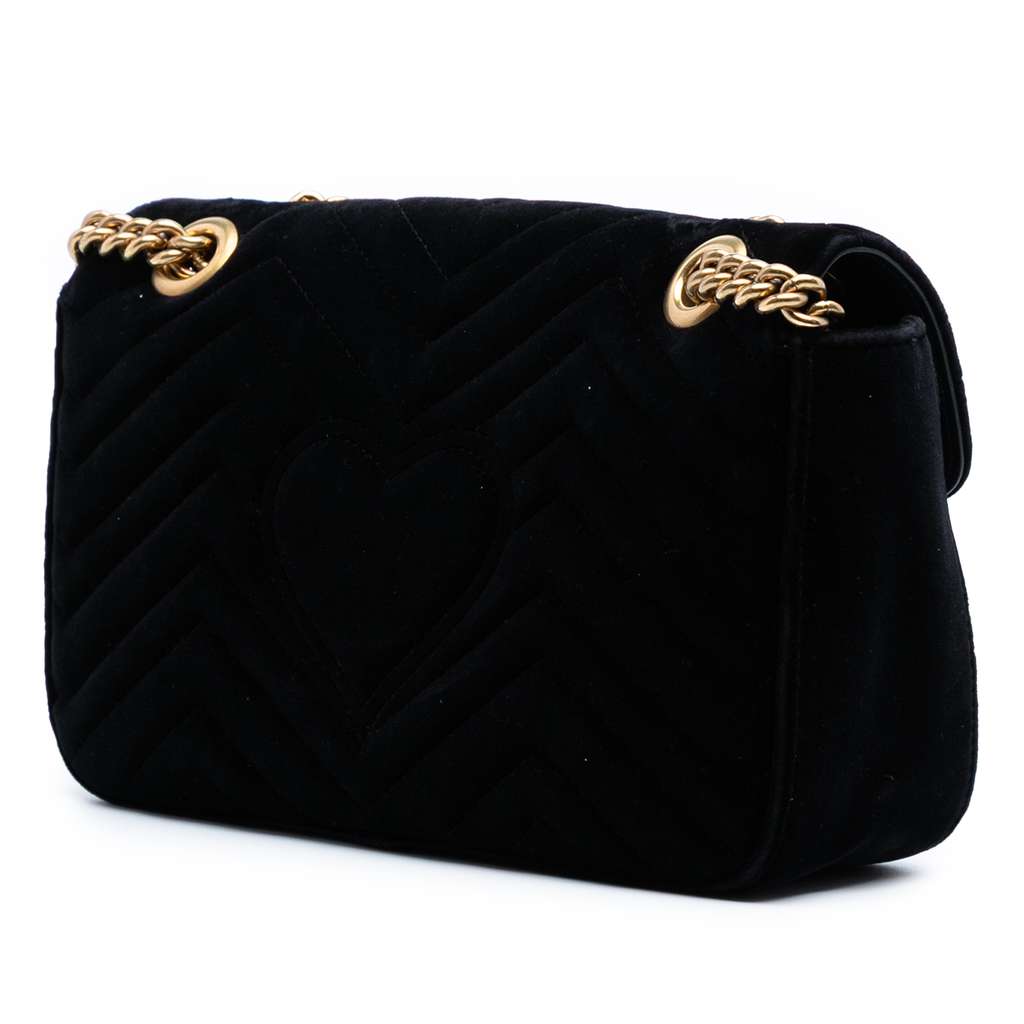 Gucci Medium GG Marmont Matelasse Velvet Sequin Embellished Shoulder Bag - 2