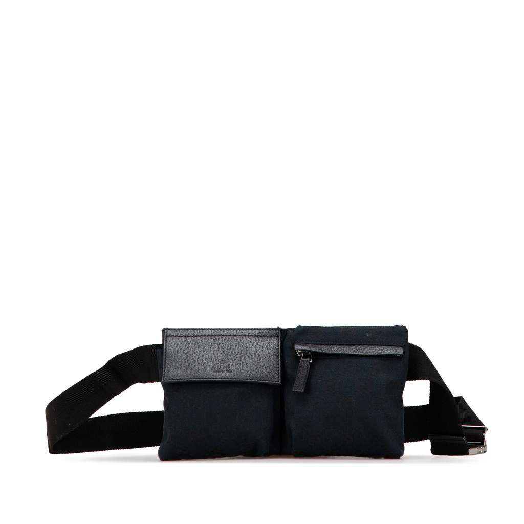 Gucci GG Canvas Double Pocket Belt Bag