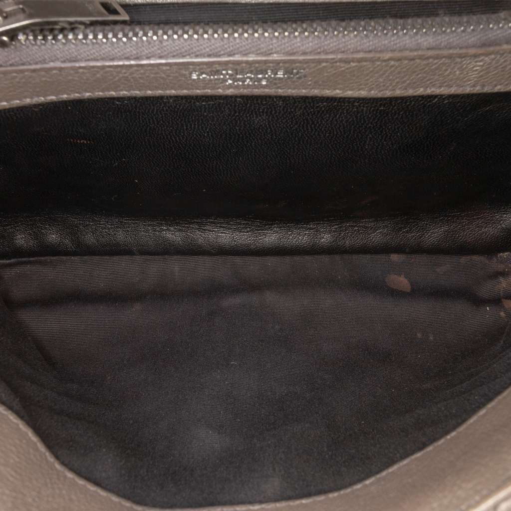 Saint Laurent Medium Quilted Chevron Sheepskin College Satchel - 4