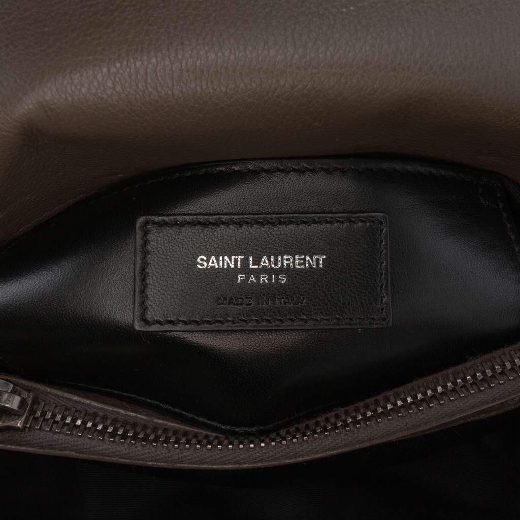 Saint Laurent Medium Quilted Chevron Sheepskin College Satchel - 5