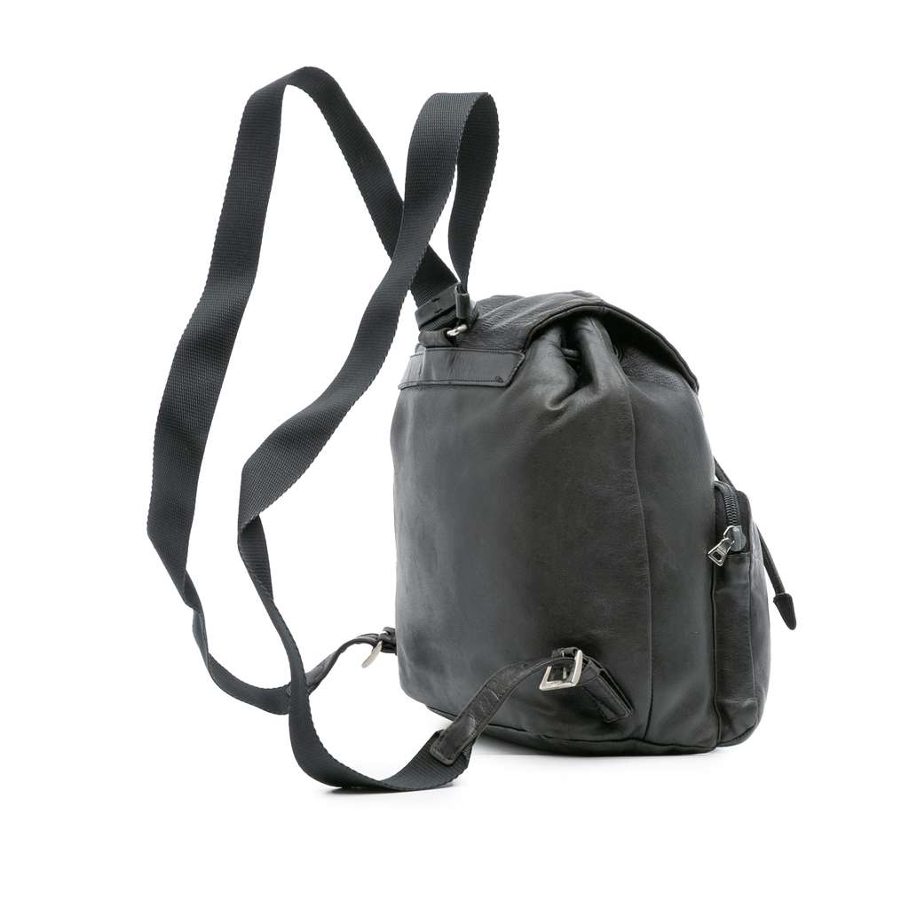 Prada Nappa Double Pocket Drawstring Backpack - 2