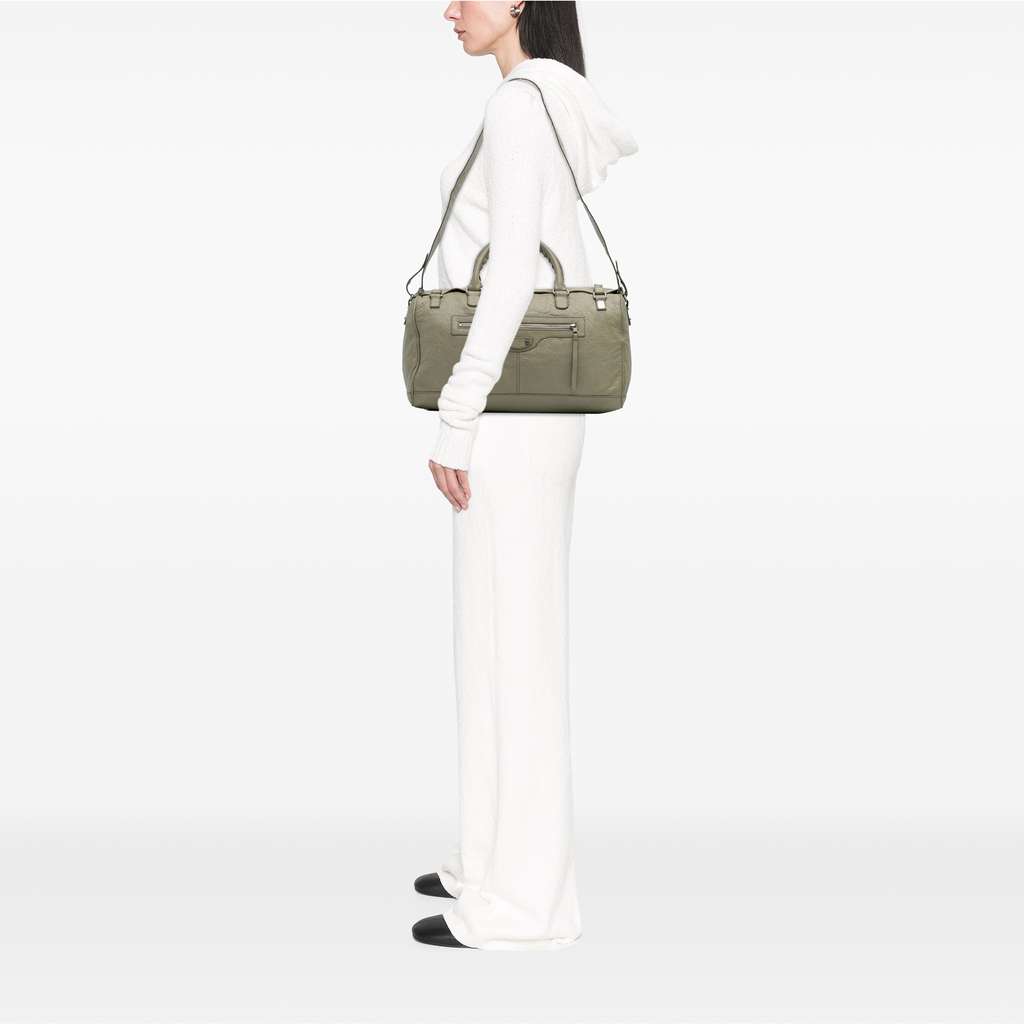 Balenciaga Small Lambskin Motocross Classic Squash Duffle Bag - Image 13