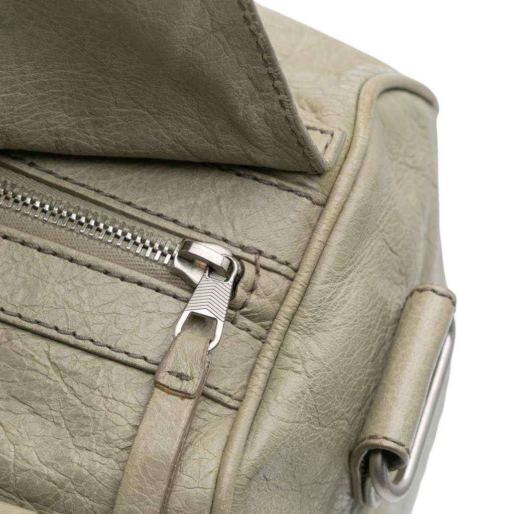 Balenciaga Small Lambskin Motocross Classic Squash Duffle Bag - Image 11