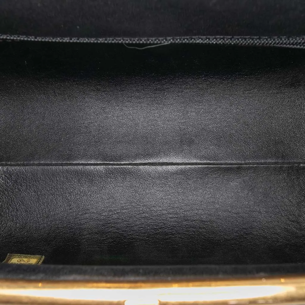Chanel Paris Rome Quilted Calfskin Colosseum Lock Frame Bowling Bag Black Leather Good - Model View