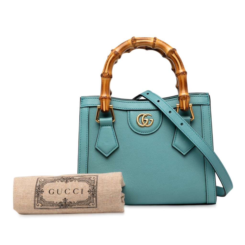Gucci Mini Calfskin Bamboo Diana Satchel - Image 10