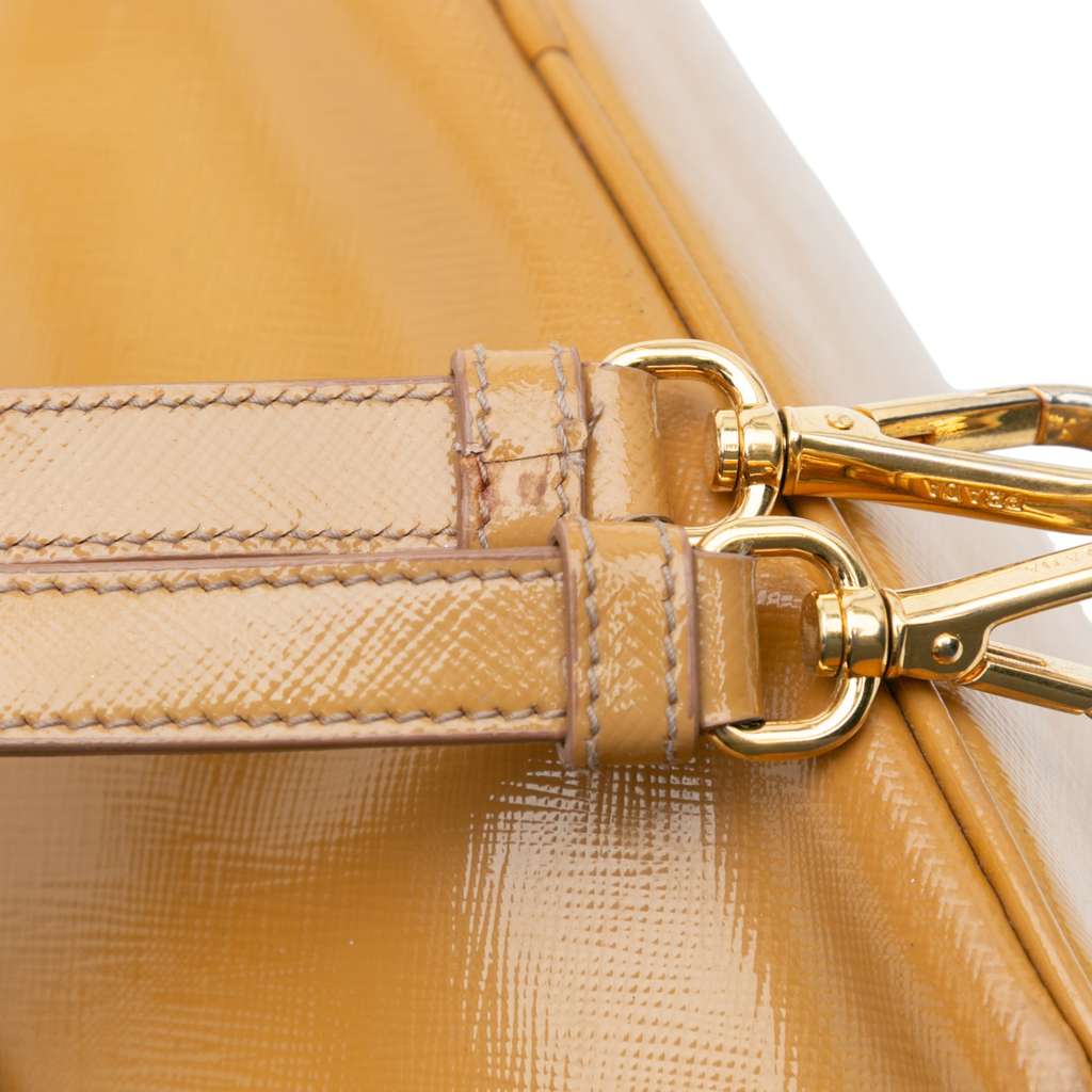 Prada Small Saffiano Vernice Galleria Double Zip Satchel - Image 10