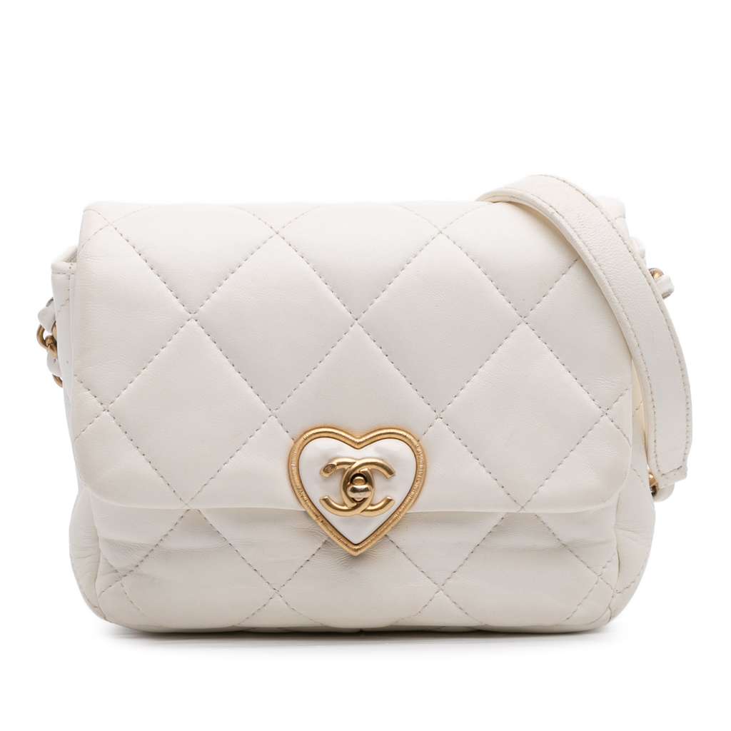 Chanel Mini Quilted Lambskin Acrylic Coco Love Flap