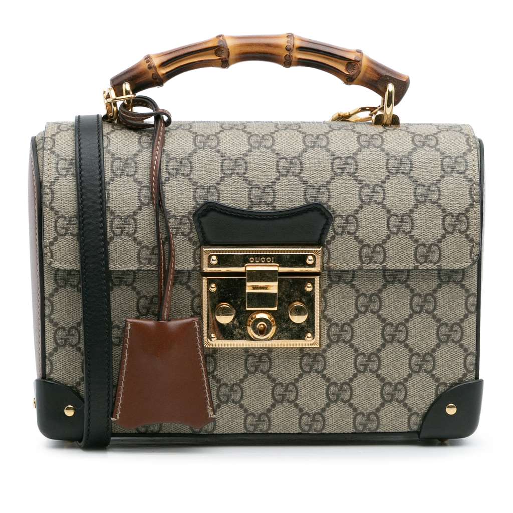 Gucci GG Supreme Bamboo Padlock Satchel