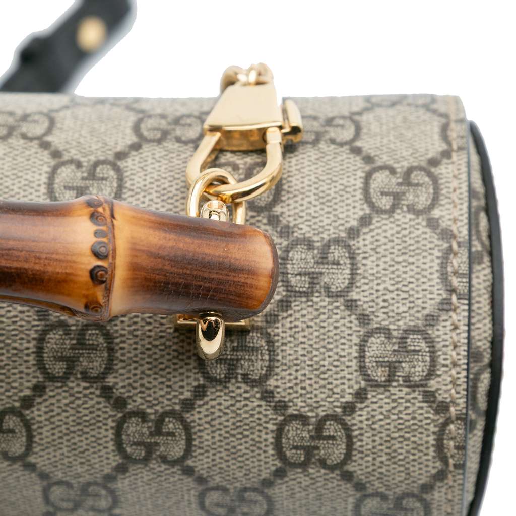 Gucci GG Supreme Bamboo Padlock Satchel - Image 10