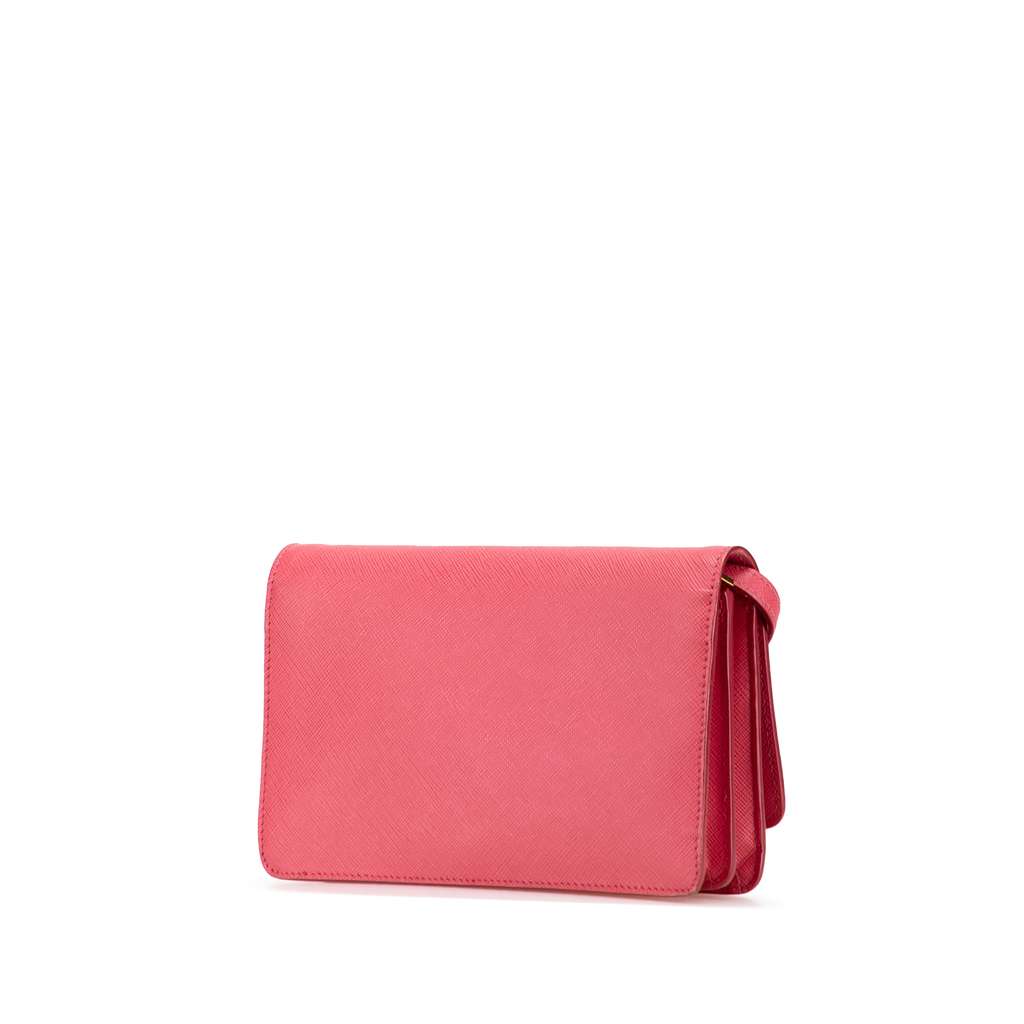 Prada Saffiano Lux Bow Wallet On Strap - Back view