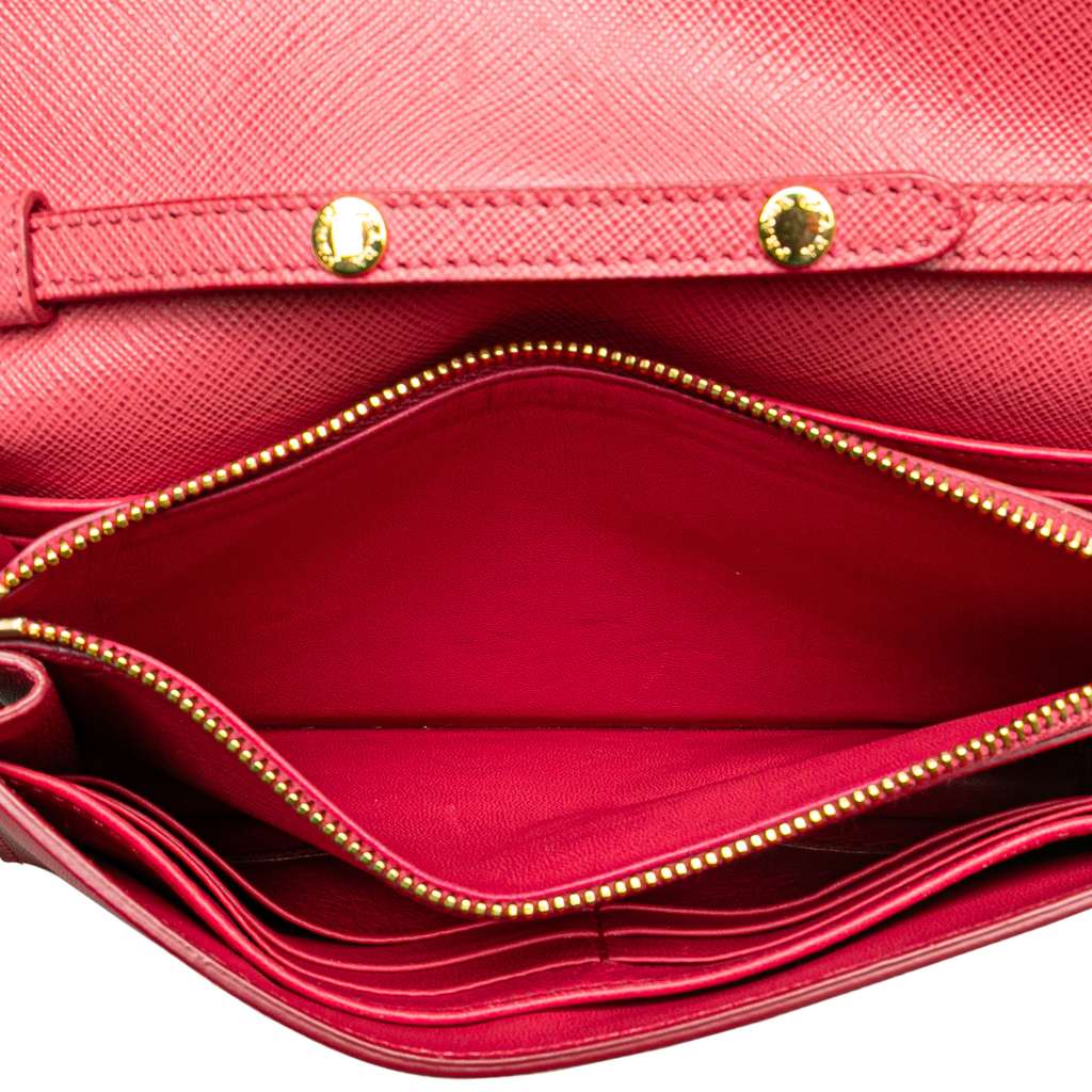 Prada Saffiano Lux Bow Wallet On Strap - 4