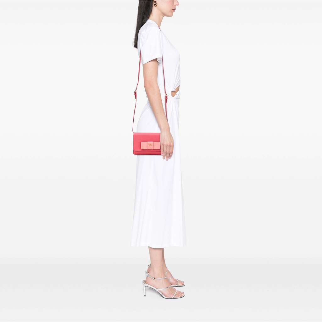 Prada Saffiano Lux Bow Wallet On Strap - Image 11