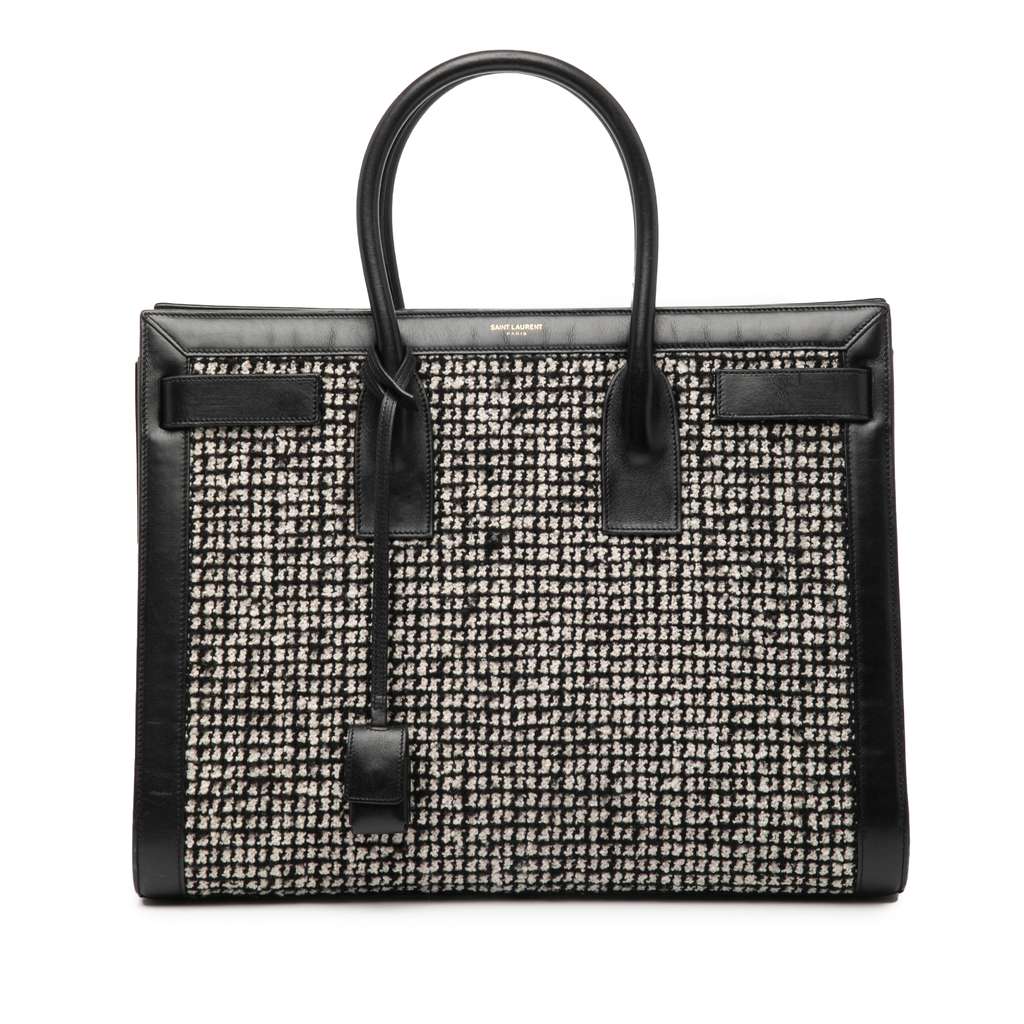 Saint Laurent Small Tweed Houndstooth Sac De Jour Satchel