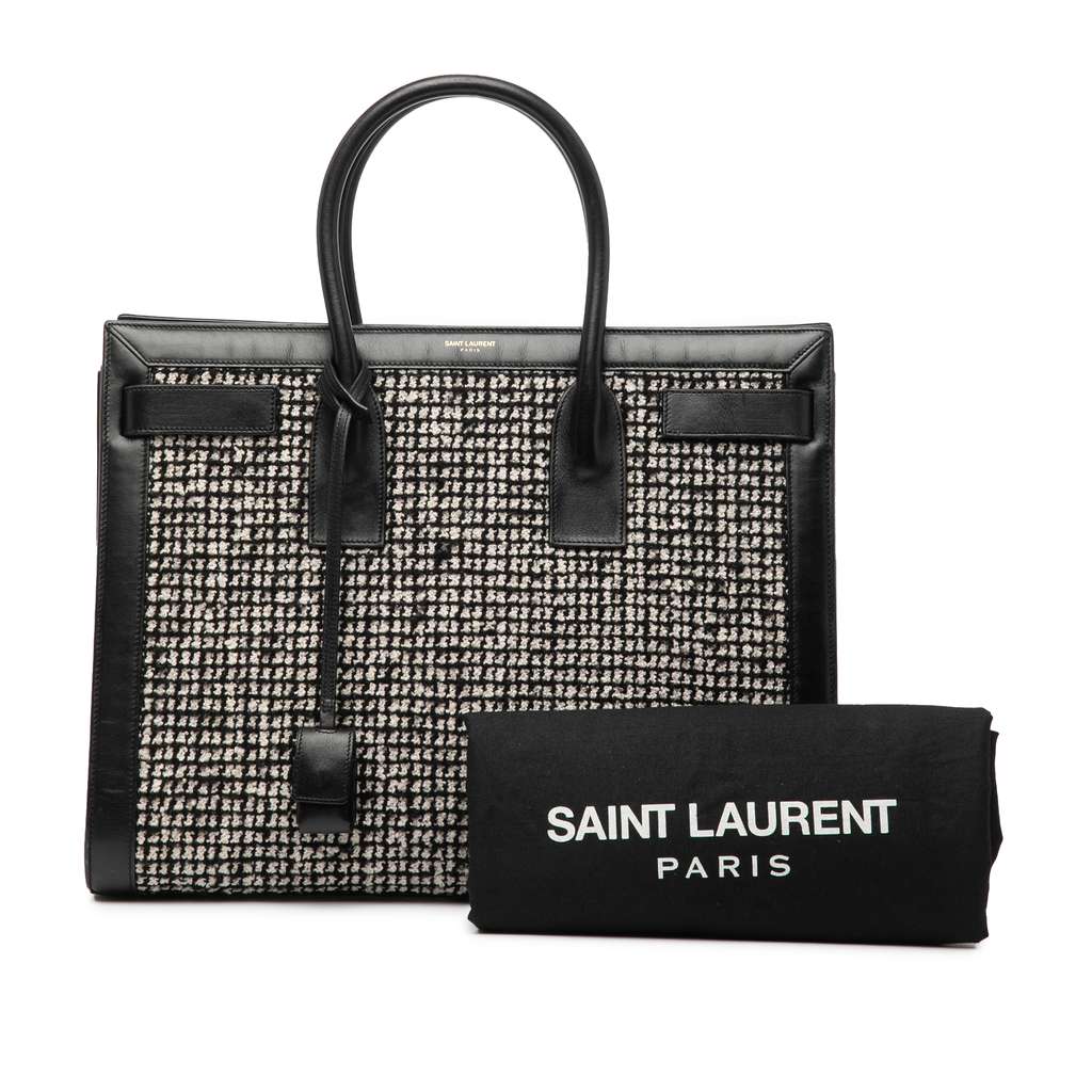 Saint Laurent Small Tweed Houndstooth Sac De Jour Satchel - Image 10