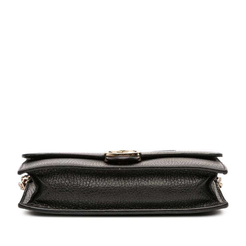 Gucci Leather Interlocking G Dollar Wallet on Chain - 3