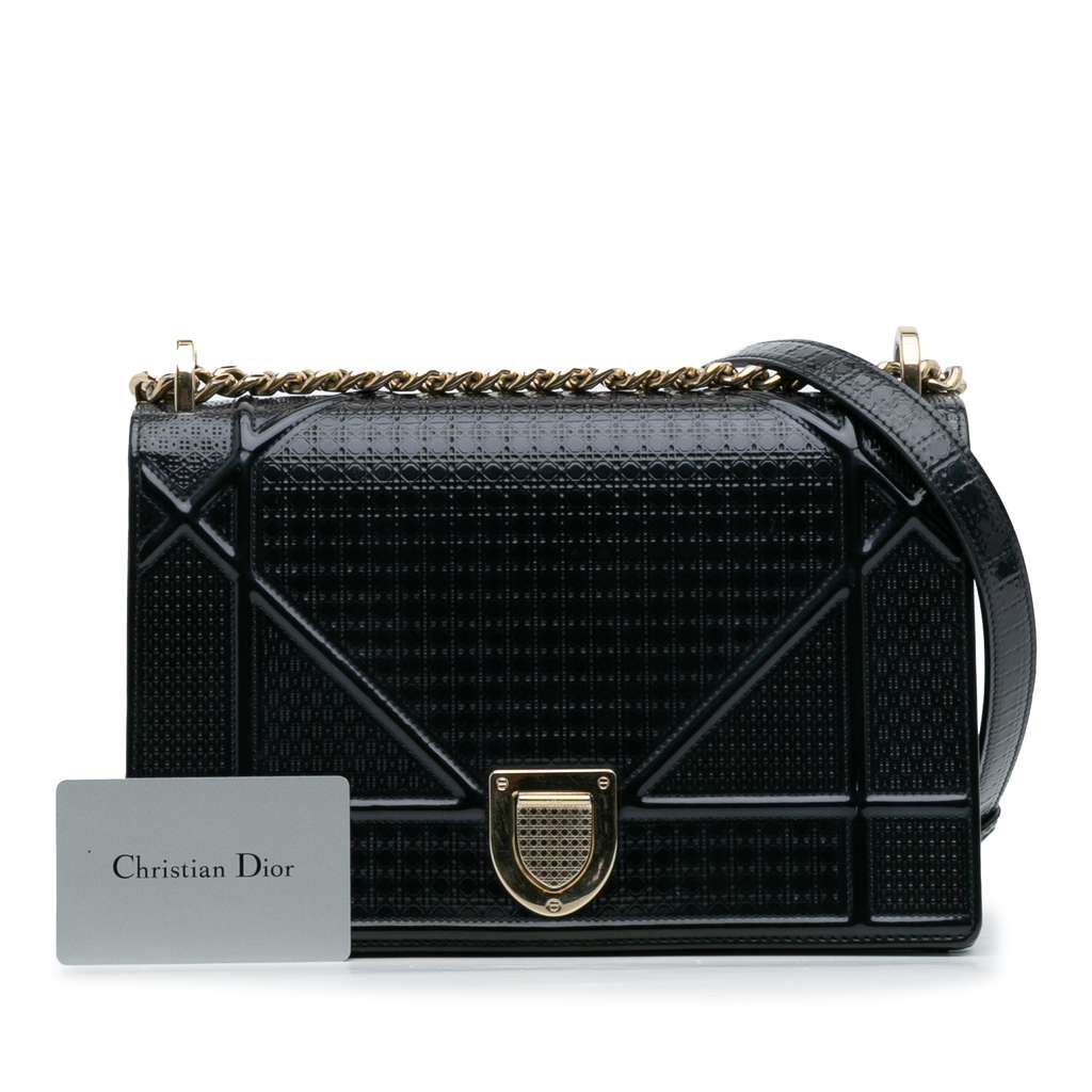 Dior Medium Patent Microcannage Diorama Flap - Image 13