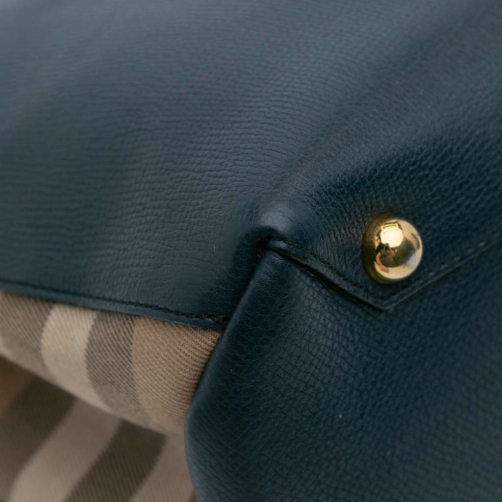 Burberry Medium Leather and House Check Banner Satchel - Image 11