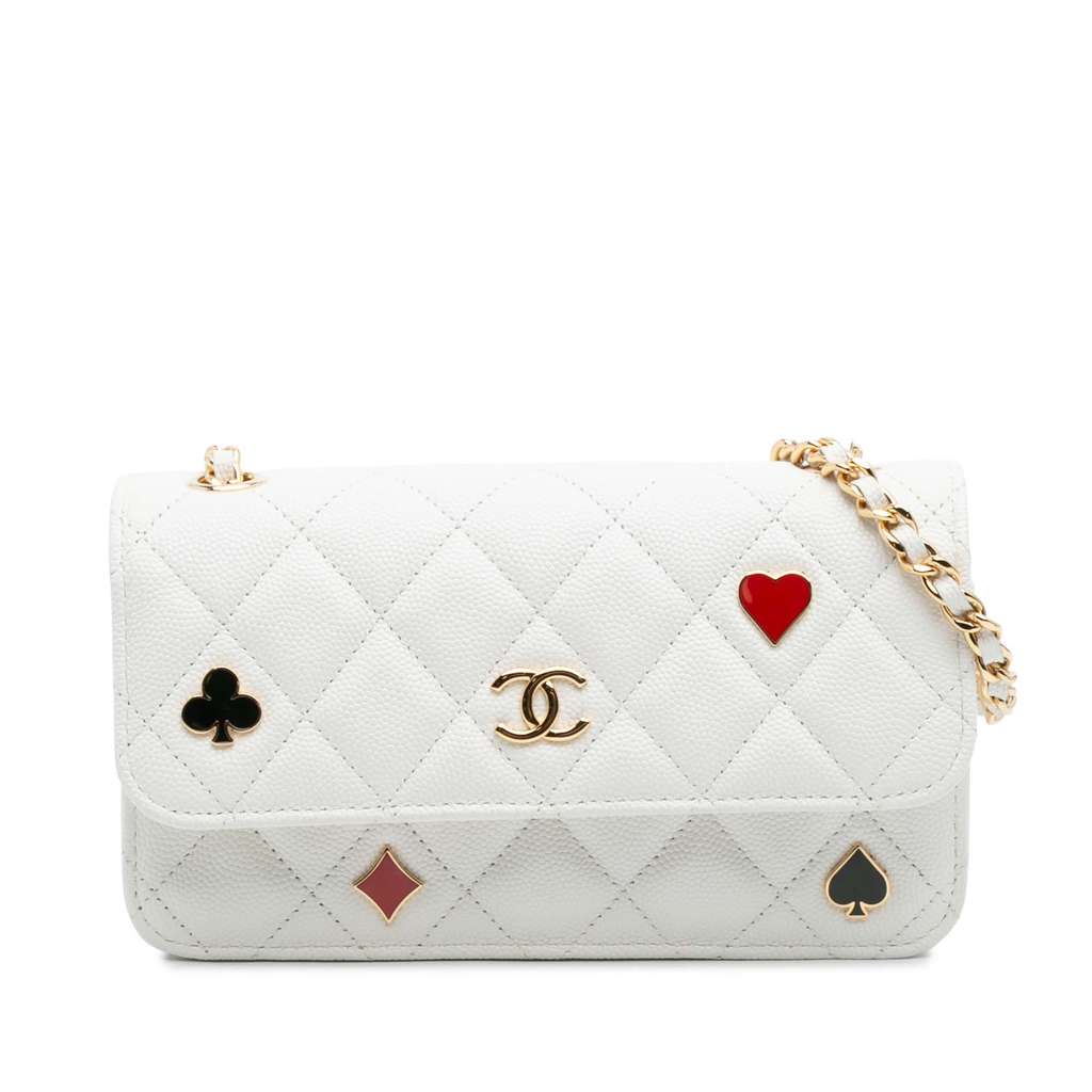 Chanel Quilted Caviar Coco Casino Phone Holder on Chain