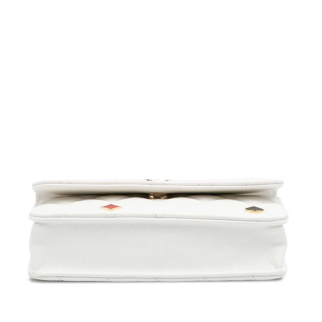 Chanel Quilted Caviar Coco Casino Phone Holder on Chain - Side view