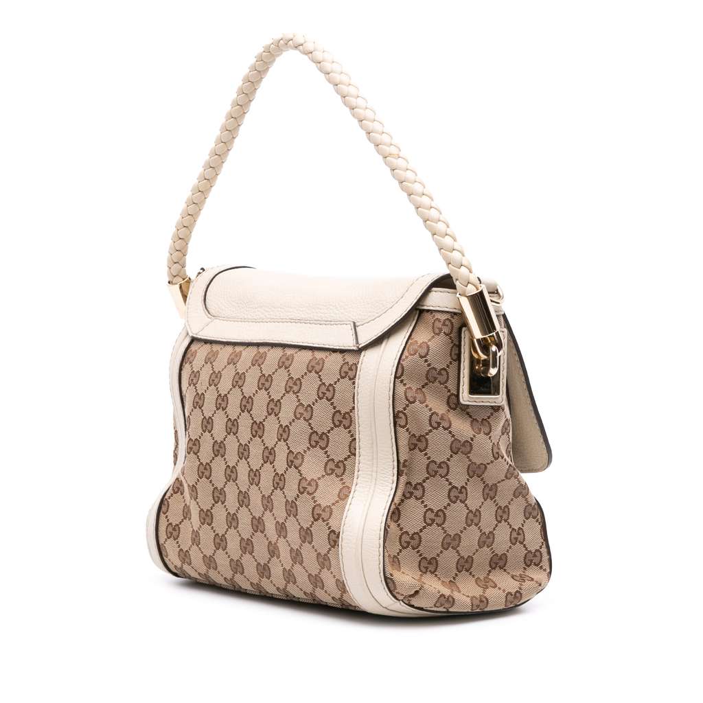 Gucci GG Canvas Bella Flap Satchel - Back view
