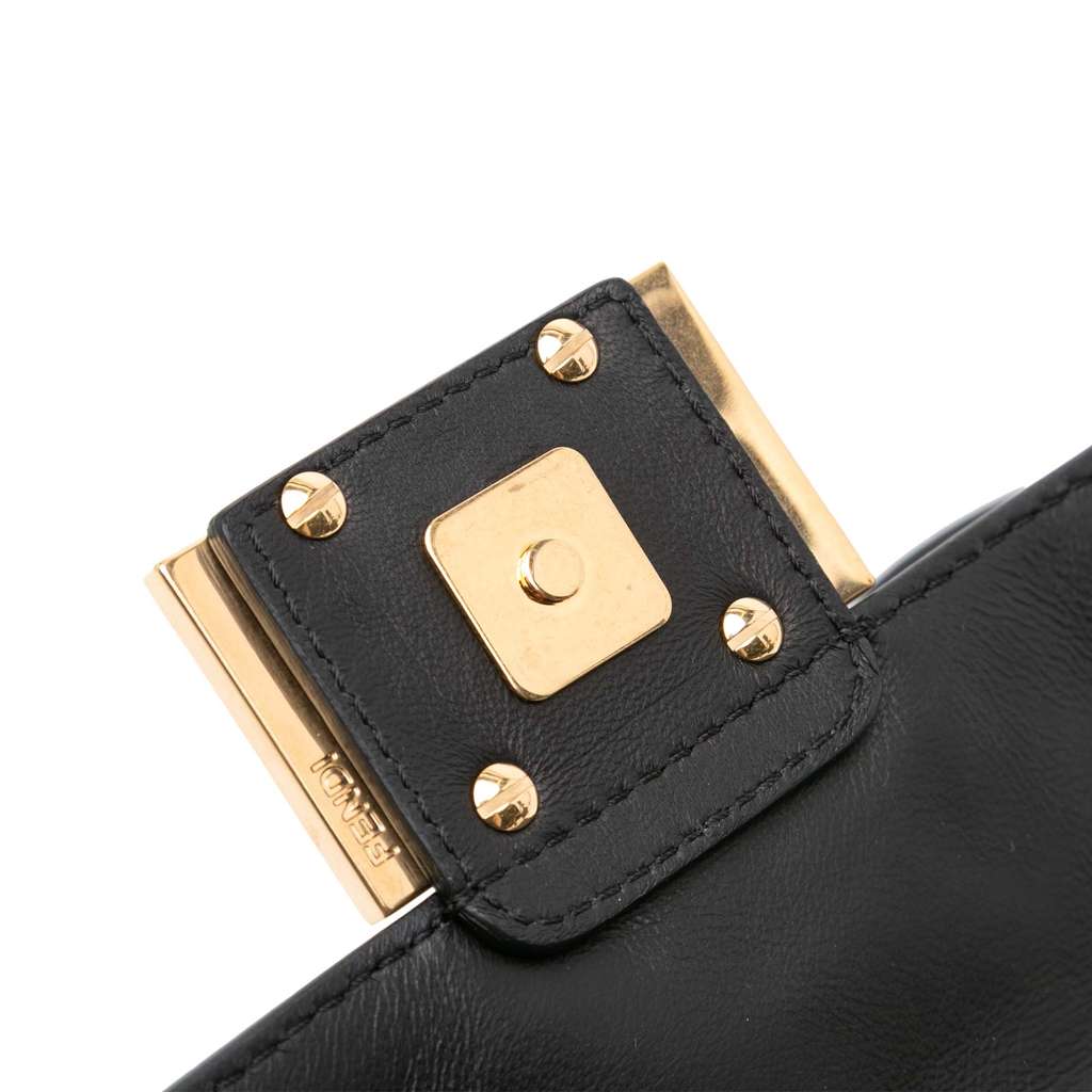 Fendi Mini Zucca Embossed Leather Baguette Satchel - Image 12