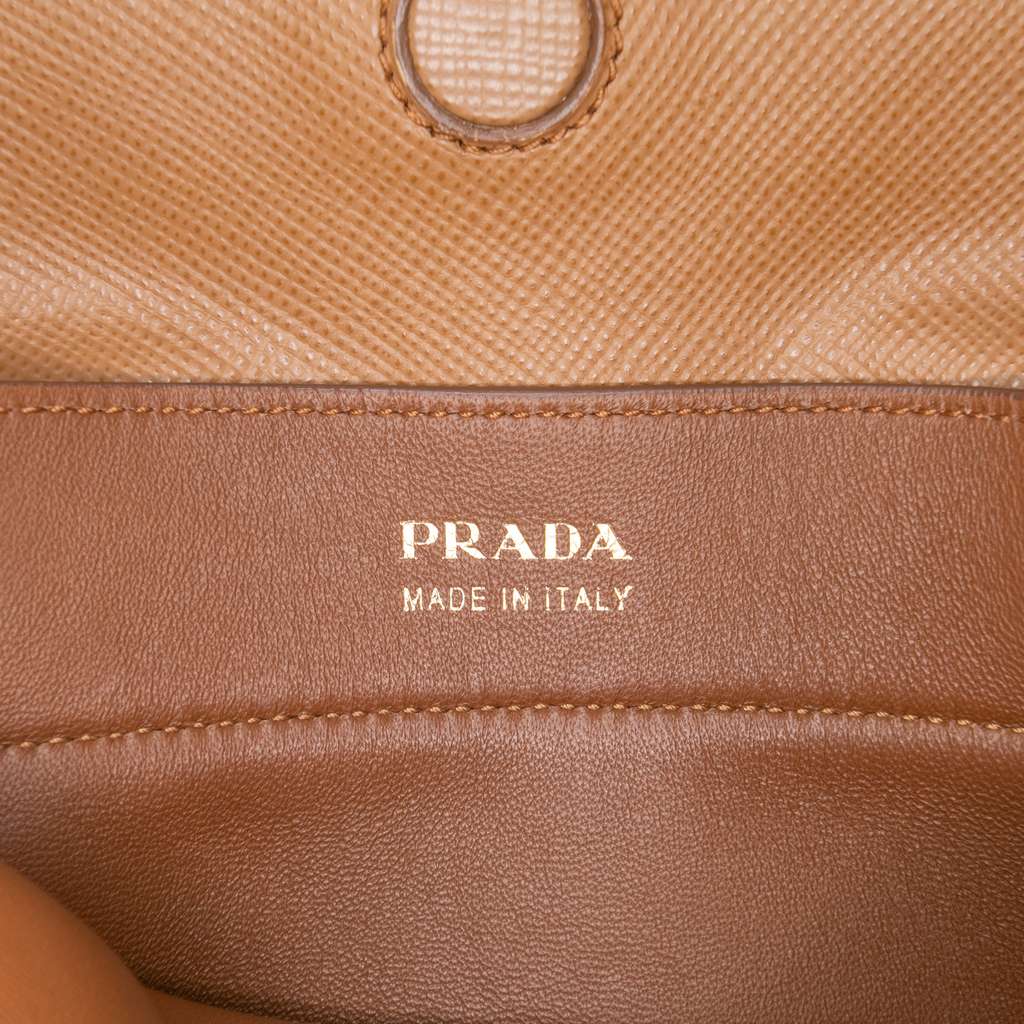 Prada Large Saffiano Trimmed Canapa Double Satchel - 5