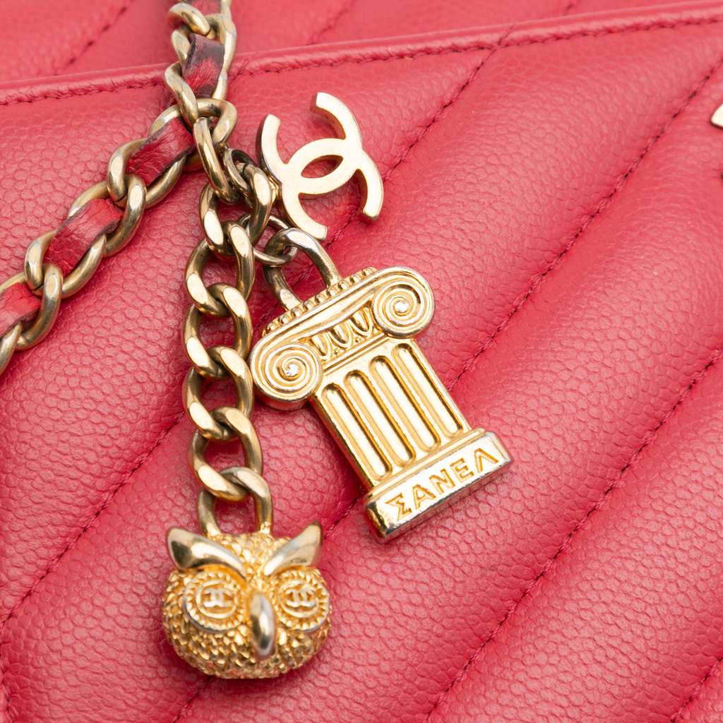 Chanel CC Chevron Caviar Ancient Greek Charms Wallet On Chain - Image 10