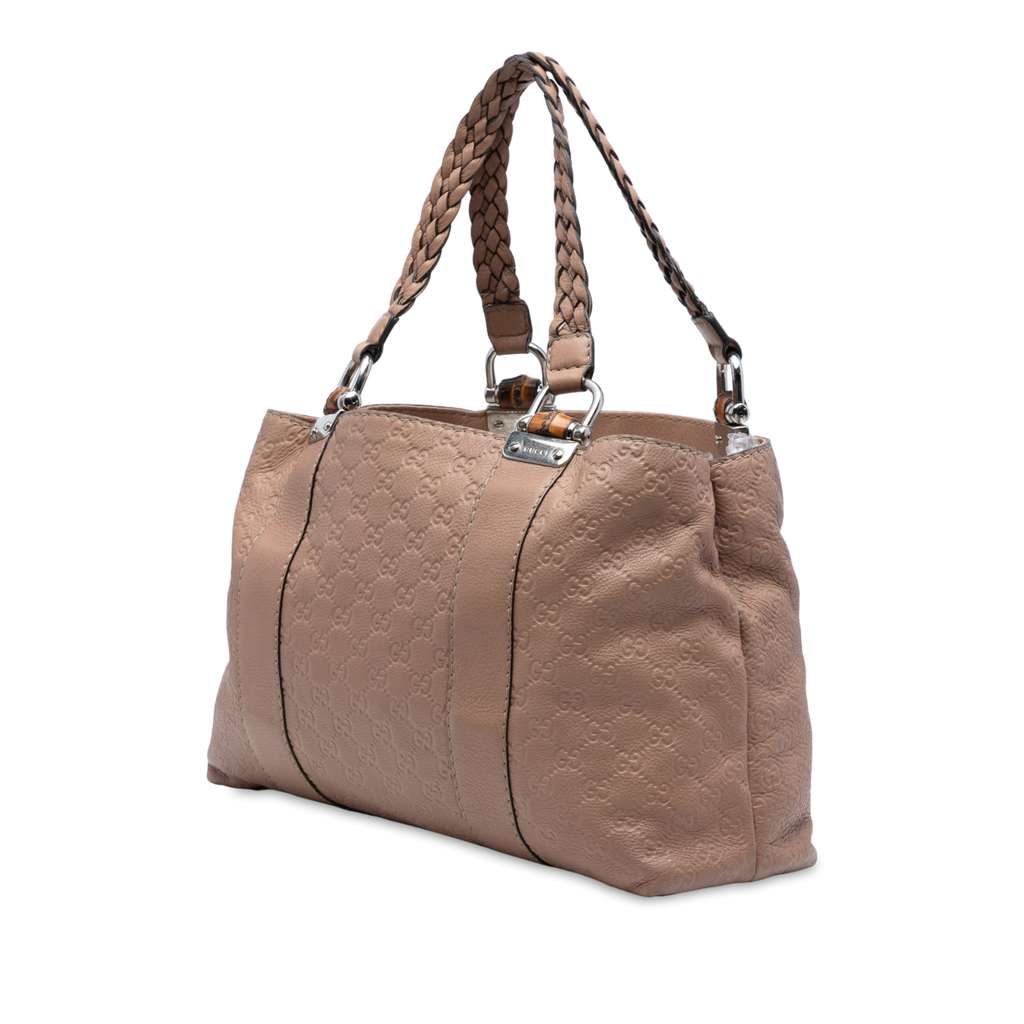 Gucci Medium Guccissima Bamboo Libeccio Tote - Back view