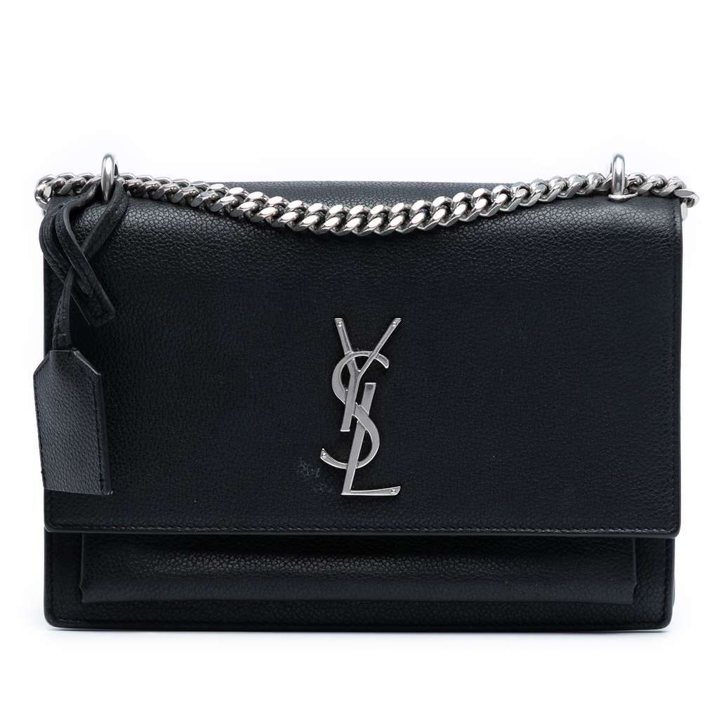 Saint Laurent Medium Grained Calfskin Monogram Sunset Crossbody
