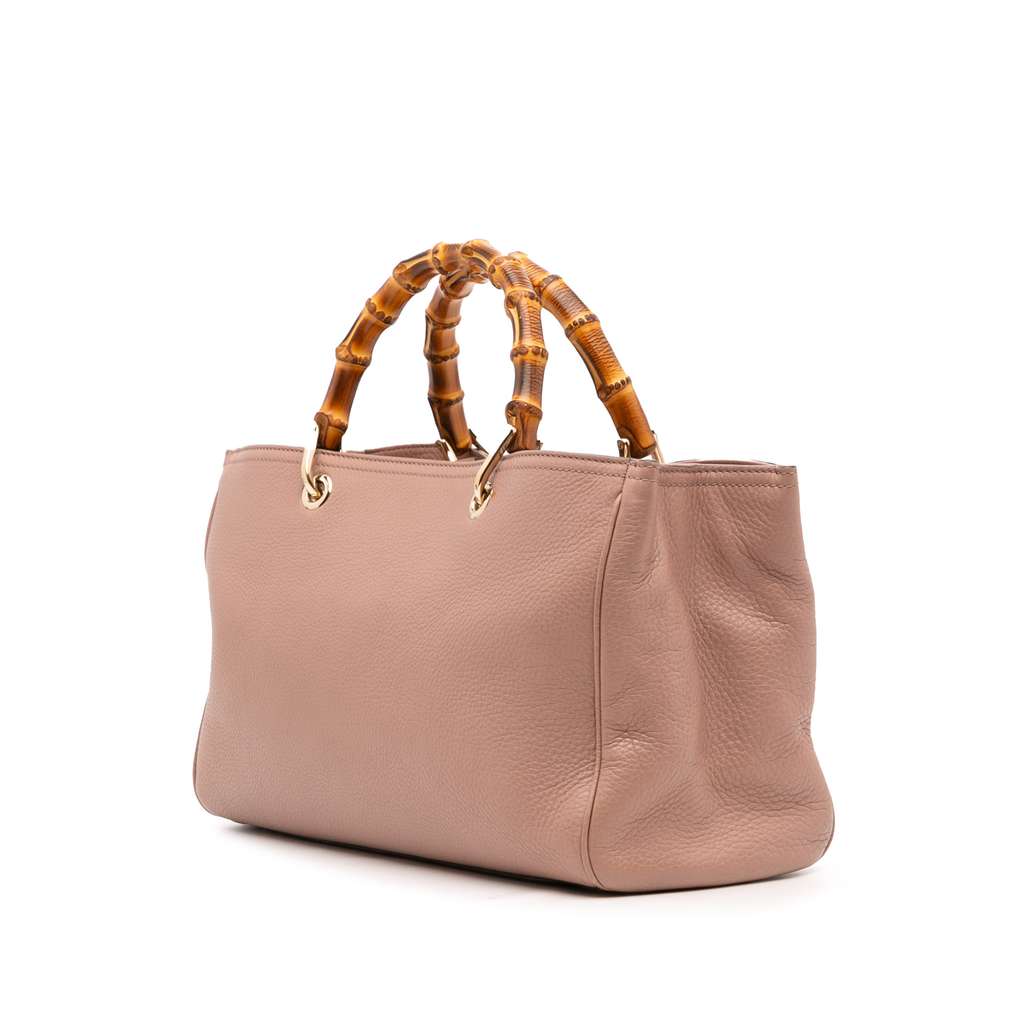 Gucci Medium Calfskin Bamboo Shopper Satchel - Back view