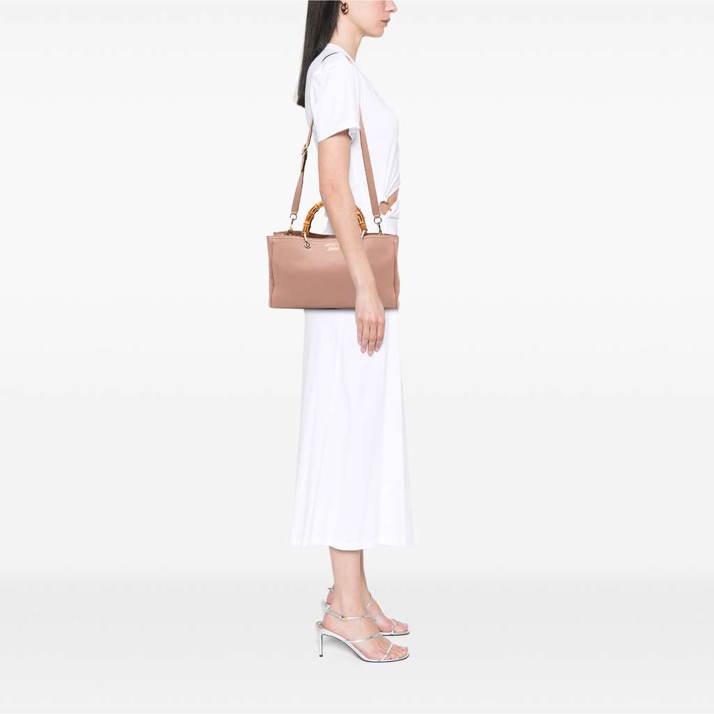 Gucci Medium Calfskin Bamboo Shopper Satchel - Image 14